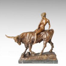 Nude Figure Statue Cattle Lady Bronze Sculpture TPE-241 / 242